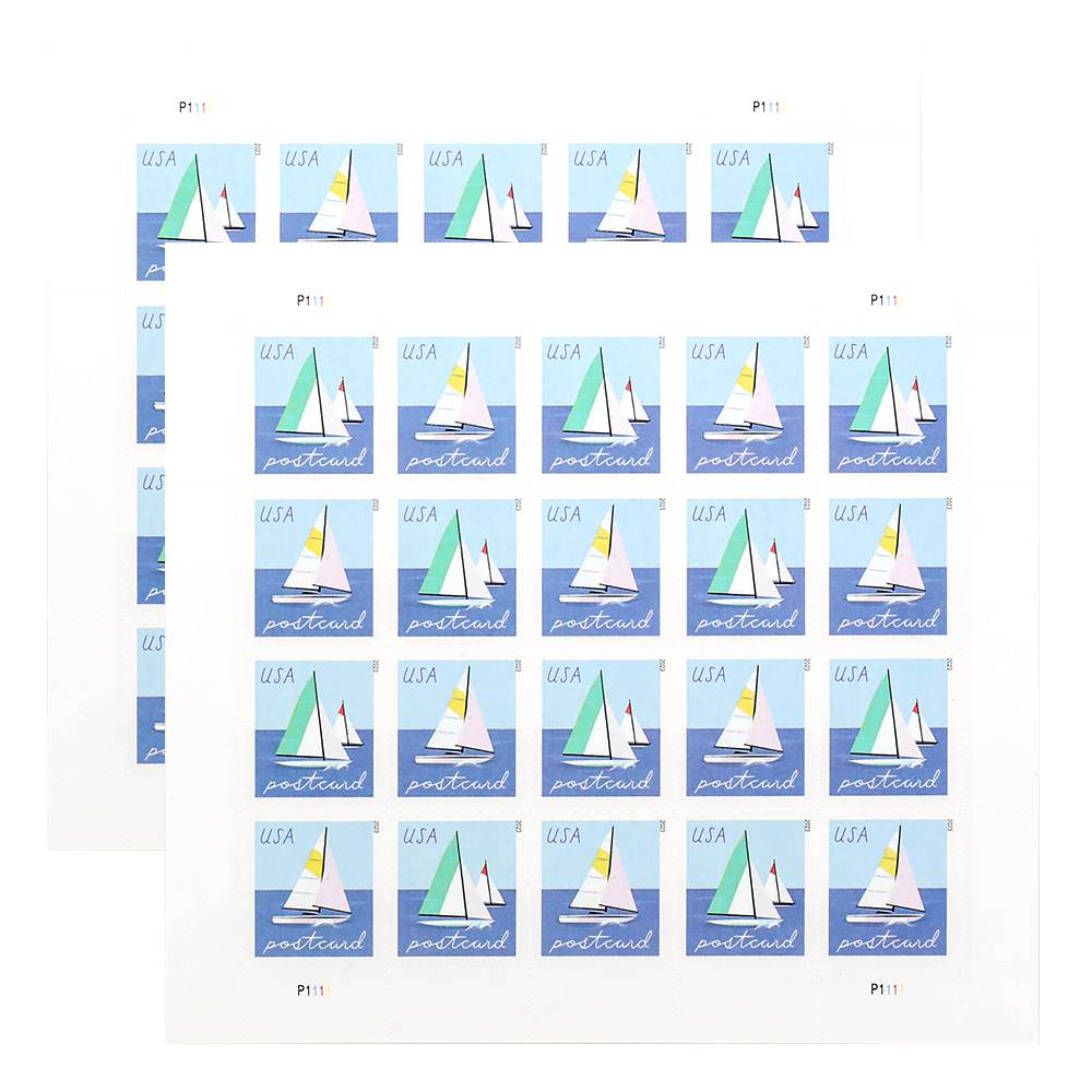 (2023) US Sailboats Postcard Forever First-Class Postage Stamps