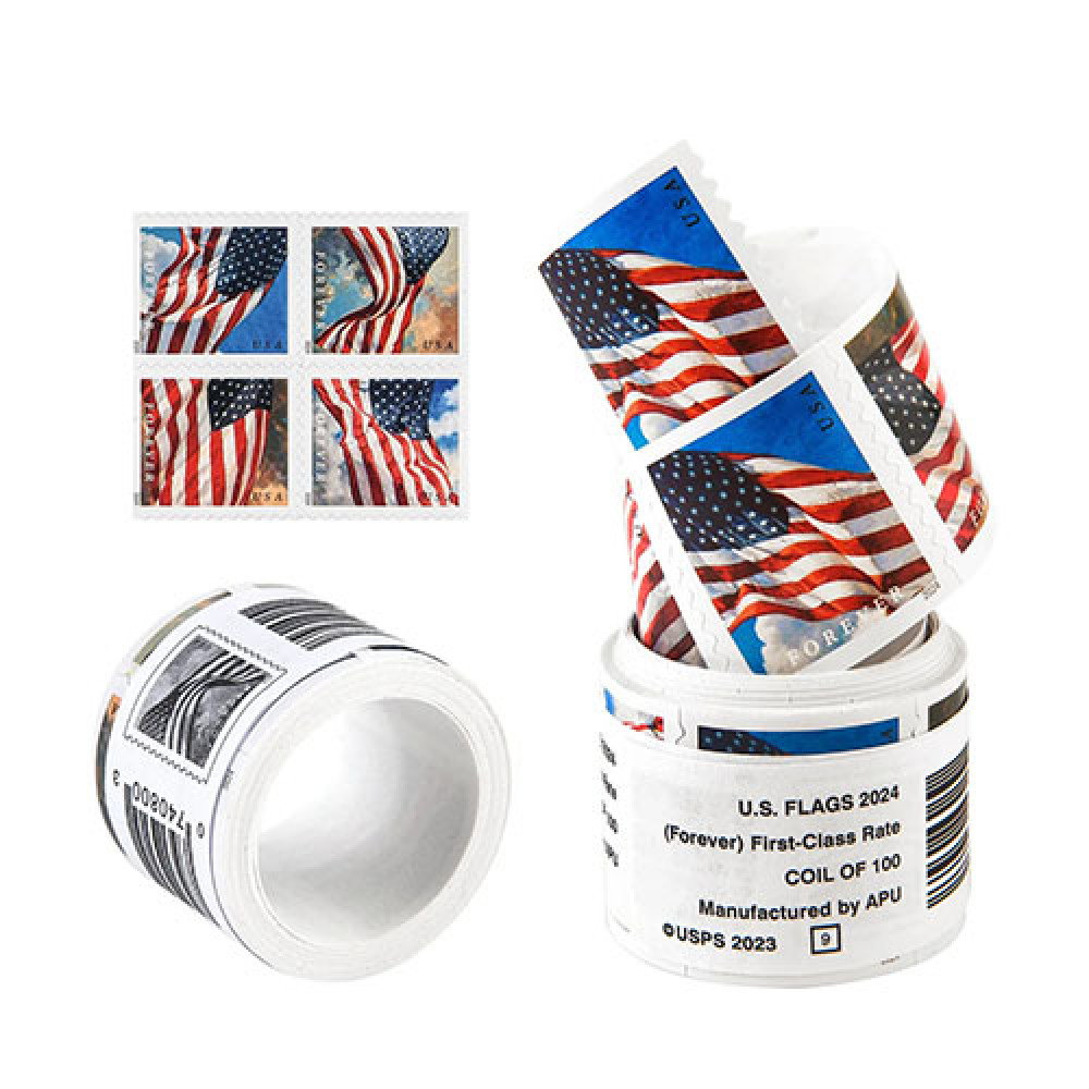 (2024) USPS Forever American Flag Stamps Rolls