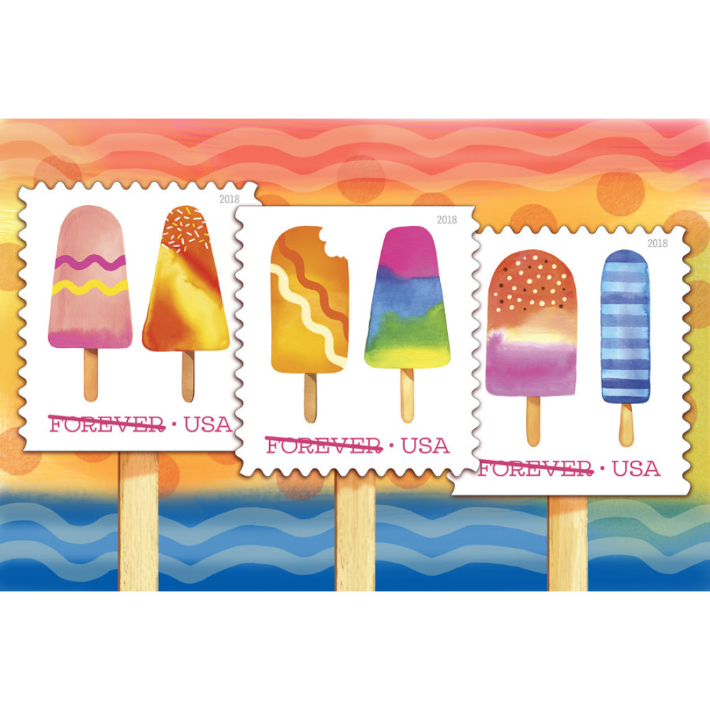 (2018) USPS Ice Cream Self Forever Stamps