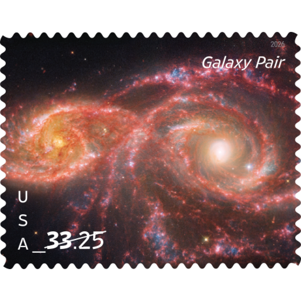 (2026) Galaxy Pair Priority Mail Express Stamps, Sheet of 4