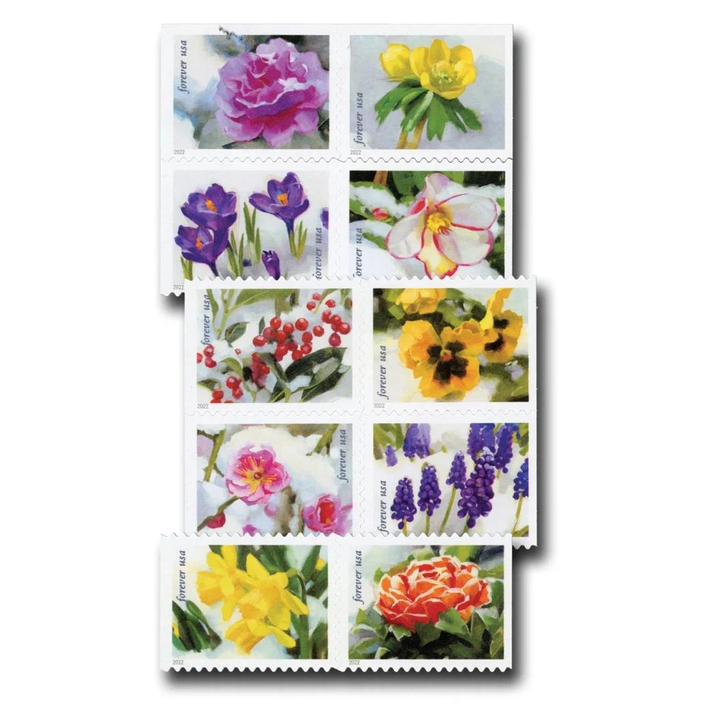 (2022) USPS Snowy Garden Beauty Forever Postage Stamps